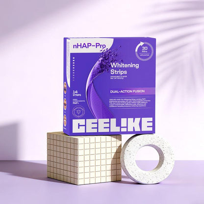 CEELIKE Purple Teeth Whitening Strips with Free Cheek Retractor - 7/21 Whitening Sessions -Nano-Hydroxyapatite Safe for Enamel - Non Sensitive Teeth Whitening - Peroxide-Free